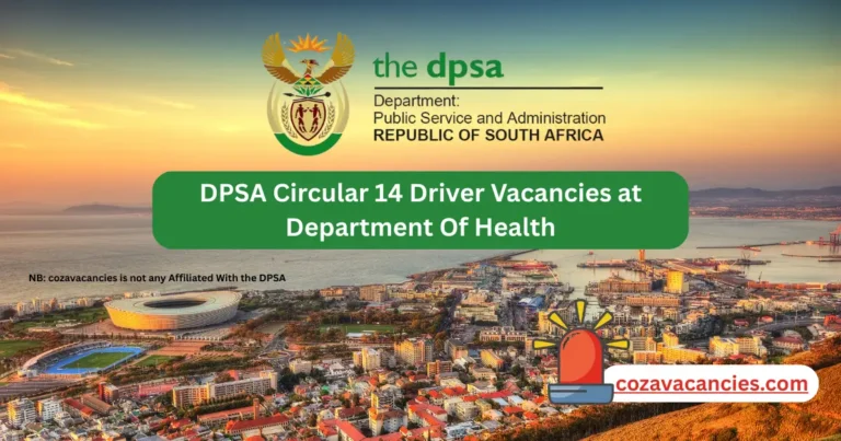 DPSA Circular 14 Driver Vacancies at Department Of Health