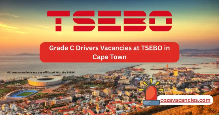 Grade C Drivers Vacancies at TSEBO in Cape Town