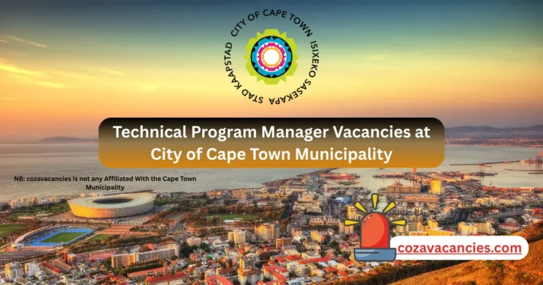 Technical Program Manager Vacancies at City of Cape Town Municipality
